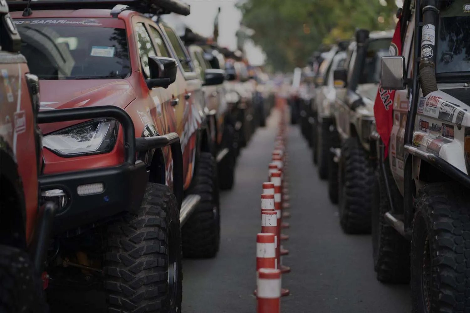 Borneo Safari 2026 4x4 trucks lined up, from the official Borneo Safari website